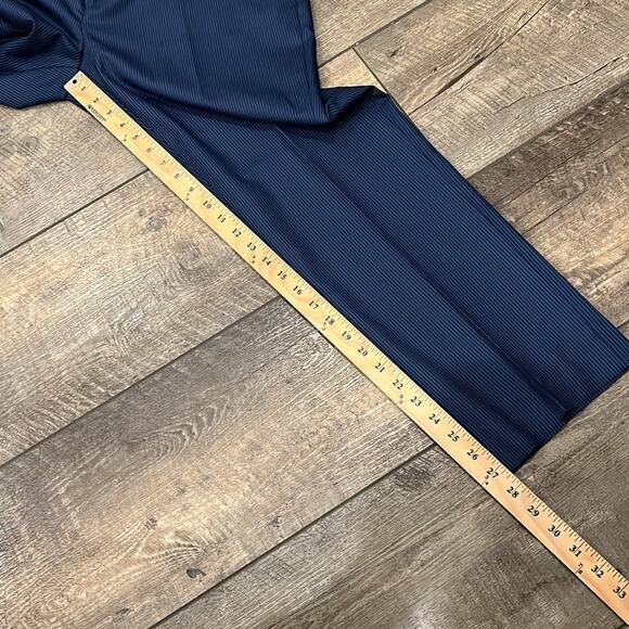 Vittorio Forti Men's Pin Stripe Slim Fit Trouser Pant  Blue Size 35 - Picture 5 of 8
